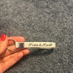 Inspirational White Keychain